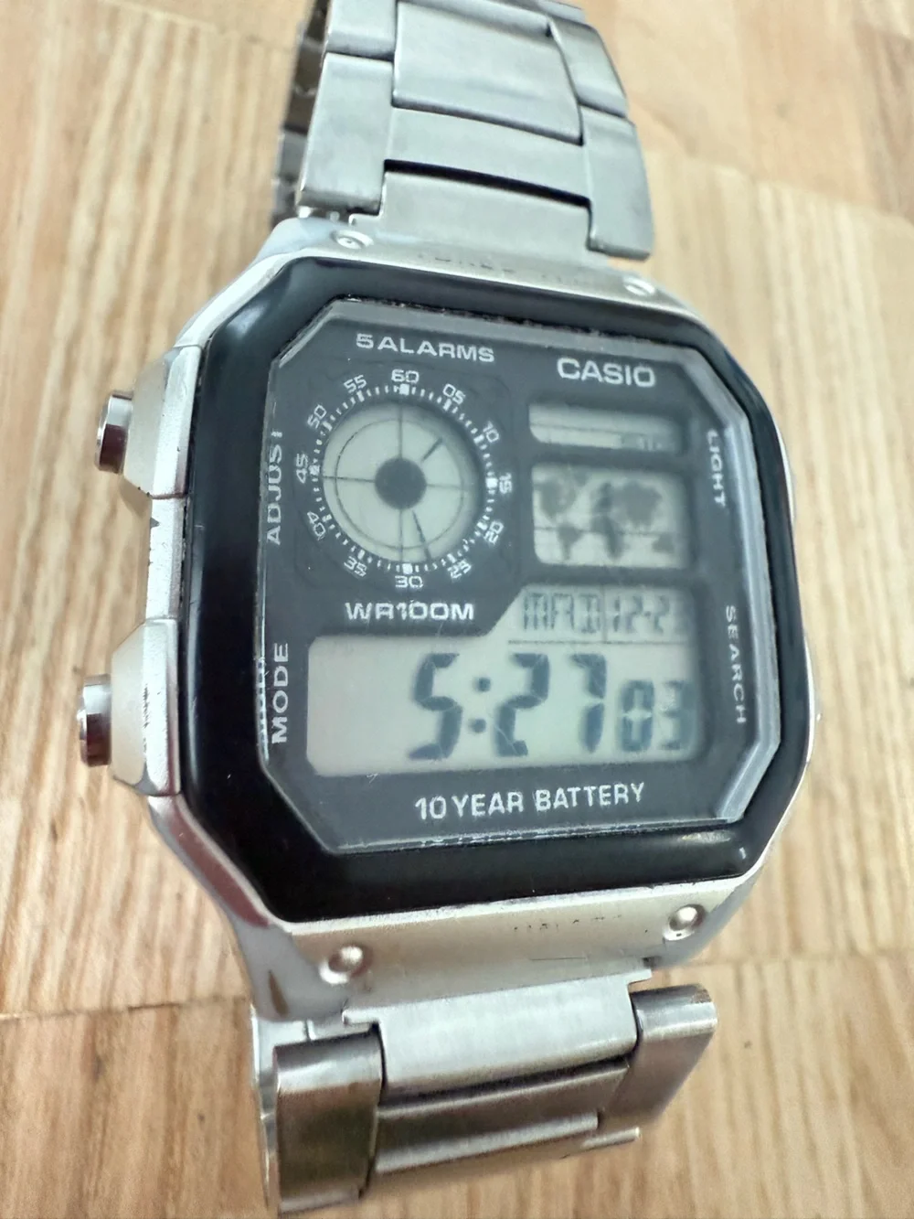 Casio AE-1200WH digital watch NEW BATTERY